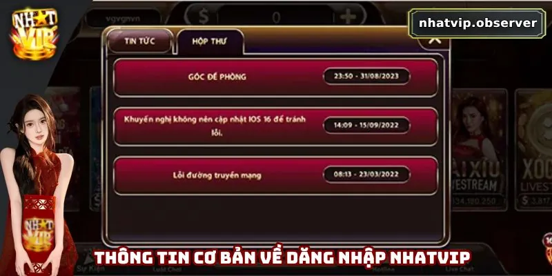 Các thông tin cơ bản về đăng nhập Nhatvip